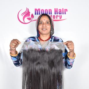 Fournisseur en gros d'extensions frontales de cheveux humains d'aspect naturel à cuticule alignée cheveux humains bruts raides indiens disponibles à la vente - Product Image 2