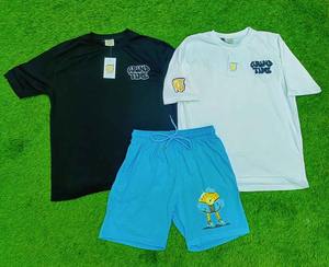 Conjunto corto de 2 piezas de diseño propio personalizado, conjunto de manga corta estampado sencillo y único para hombre, producto más vendido, algodón transpirable - Product Image 4