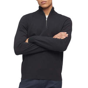 Maglione Classico da Uomo Calvin Klein in Cashmere con Zip 1/4, Colore Antracite, Taglia Piccola - Caldo, Mezza Manica con Motivo Stampato per Autunno/Inverno - Product Image 1