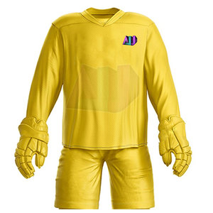 Tenues de hockey sur glace pour le sport, ensembles fabriqués en tissu 100% polyester léger, respirant, absorbant l'humidité, confortable pour l'entraînement - Product Image 5