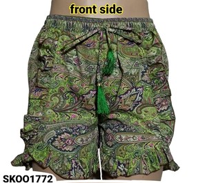 Vintage Boho Floral Silk/Cotton Blend Breathable Eco-Friendly Hot <b>Skorts</b> Regular Fit Summer Looks - Product Image 1