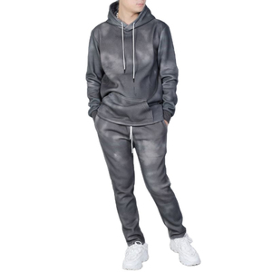 High Quality <b>Men's</b> <b>Dark</b> <b>Grey</b> Tie-Dye Tracksuit Hooded Sweat <b>Hoodie</b> and Skinny Trousers Branded Winter Wear - Product Image 1