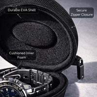Boîte de rangement portable en plastique anti-rayures pour montres avec fermeture éclair - Organisateur compact pour montres résistant aux chocs pour les voyages