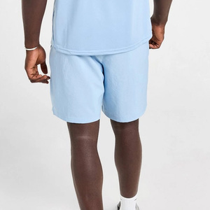 Pantalones cortos OEM de diseño en blanco para gimnasio y fitness al por mayor, pantalones cortos para correr cómodos con cintura elástica y cordón para hombre - Product Image 2