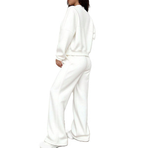 Ensemble de survêtement pour femmes, veste zippée avec pantalon à cordon de serrage, coupe décontractée, vêtements de sport, ensemble d'entraînement, vente en gros - Product Image 2