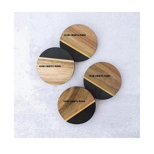 SCI <b>Resin</b> <b>Pine</b> Coasters Wood Holder Set Most Demanded Coasters Tea Mats Accessories Household Solid Insulation Cup Non-slip Mat - Product Image 2