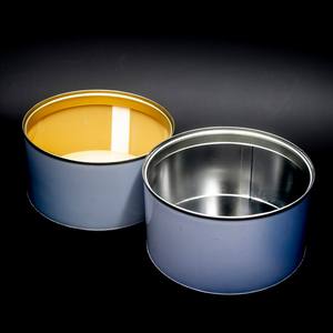 Boîte cylindrique en fer blanc de qualité supérieure, 155 mm, avec anneau de vidage, couvercle à pression et capacité totale de 1,1 à 3,5 litres. - Product Image 3