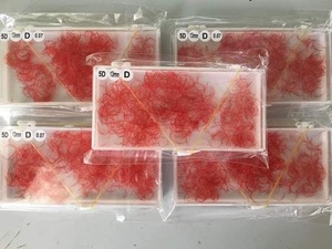ขนตาปลอมแบบพัดสำเร็จรูป สีสันหลากหลาย ฐานแหลม ก้านสั้น งอนแบบผสม ขน PBT คุณภาพเกาหลี ขายส่ง - Product Image 1