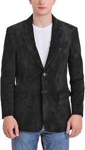 Classic Lambskin Leather Blazer Sport Coat Jacket Single <b>Breasted</b> Closure Plus Size Regular <b>Big</b> & Tall Short Sizes Available - Product Image 2