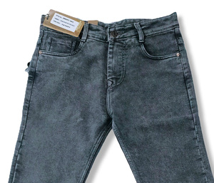 High Quality Eco-Friendly Quick-Dry Breathable Stretch Wrinkle Resistant PU Coated Durable Denim Jeans for Men Herringbone Style - Product Image 2