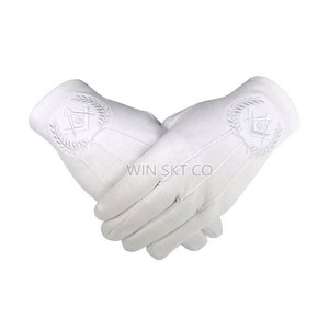 Guantes y mitones de algodón 100% de alta calidad, Regalia masónica bordada, Regalia masónica barata al por mayor - Product Image 6