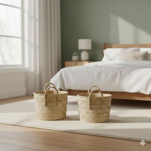 Ensemble de 2 paniers en fibre de coco artisanale - Product Image 3