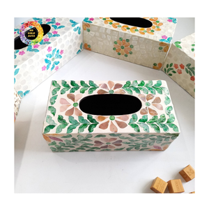 Handmade Wooden <b>Tissue</b> <b>Box</b> with Mother <b>of</b> Pearl Inlay for Luxury Home Decor and Gift Collection - Product Image 1