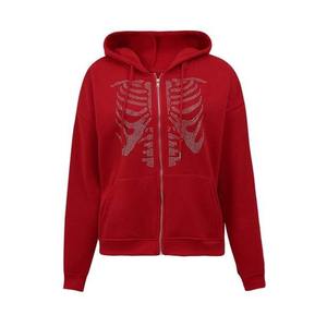 <b>Manufacturer</b> Custom Cotton Blended Vintage Hoodies Plus Size Men's Rhinestone Hoodies Zip Rhinestone Hoodies - Product Image 1