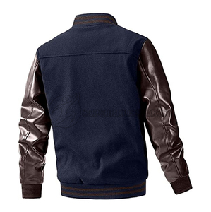 Customized <b>Vintage</b> Casual Letter Print Design Full Sleeve Wool Fabric Stand Baseball <b>Jacket</b> Winter New Air <b>Varsity</b> <b>Jacket</b> OEM - Product Image 2
