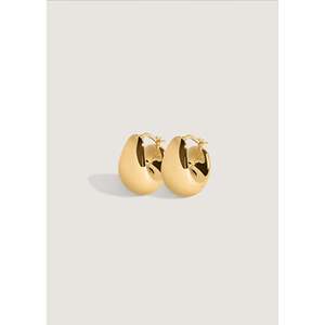 Petite Bold Teardrop Hoop <b>Earrings</b> Water Drop Shape Pattern - Product Image 1
