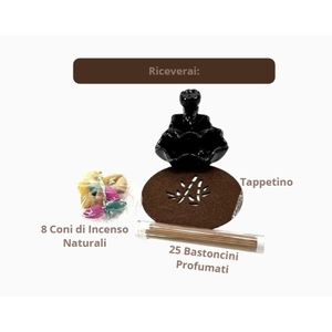 Handmade Ceramic Zen Waterfall Incense Burner <b>with</b> 8 Natural Cones and 25 <b>Sticks</b> Aromatherapy <b>Diffuser</b> for Home Decor - Product Image 2