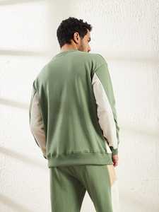 Sudadera de Algodón Mineral Green de 350 g/m², Talla 6XL, Corte Holgado con Hombros Caídos, Parches Cosidos, Sudadera con Capucha para Hombre, Alta Calidad, Suministro al por Mayor de Fábrica - Product Image 3