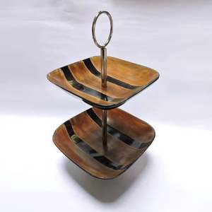 Latest Design <b>Marble</b> <b>Cake</b> <b>stand</b> Round Shape Tier 2 Decoration Metal <b>Stand</b> <b>Marble</b> Platter At Direct Factory selling - Product Image 5