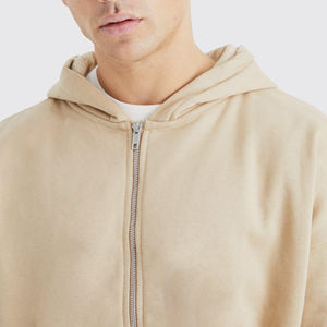 Sudadera con Capucha de Alta Calidad, Personalizada, Gruesa, Extragrande, Transpirable, con Cierre Completo, Estilo Urbano para Hombre, Sudadera de Algodón con Cierre Completo, Estilo OEM en Blanco - Product Image 4