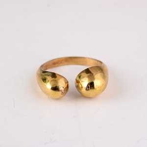 Anillo midi abierto chapado en oro de 18k, moderno y minimalista, anillo llamativo para nudillos, anillo de latón grueso con cúpula, moderno, al por mayor, para mujer - Product Image 1