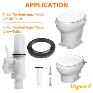 Vypart 13168 Caravan RV Toilet Water Valve <b>Kit</b> Abs Plastic for Thetford Aqua <b>Magic</b> IV Toilets - Product Image 6