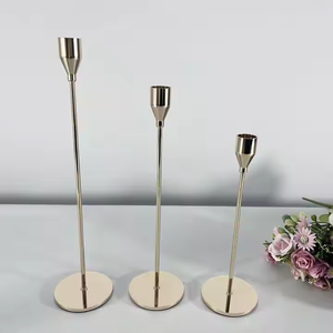 Supports en métal hauts coniques pour mariages bougeoir supports en métal or en métal pour Table de mariage à la maison - Product Image 2