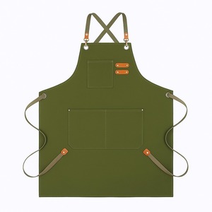 Custom Logo <b>Waterproof</b> Cotton Canvas Bib Kitchen Cooking <b>Aprons</b> with Pockets Adjustable Buckle Straps Sleeveless - Product Image 4