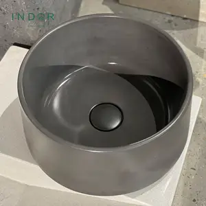 Lavabo Single Hole Top Selling New Hand Cement Countertop Painted BSK21RDS1 Round Shape Vietnam Modern Bathroom Mop Sinks