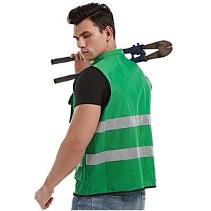 Gilet de sécurité de travail léger, respirant, en coton, réfléchissant, durable, pour la construction, les travaux routiers - Product Image 5