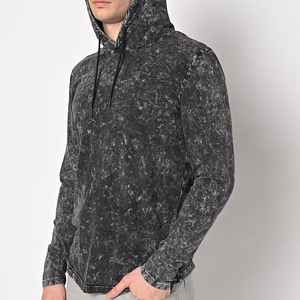 Sweat à Capuche en Jersey de Coton Vintage Surdimensionné 380 Gsm pour Hommes, Motif Solide à Capuche, Lavé à l'Acide, Saison d'Hiver - Product Image 4