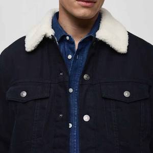 Veste en jean noir pour homme, vêtements d'extérieur classiques boutonnés, streetwear élégant, manteau coupe ajustée, vêtements de travail rétro durables, jean moderne - Product Image 3