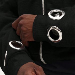 Sudaderas con Capucha Extra Grandes de Alta Calidad para Hombre, con Cierre de Cremallera, Ojales Metálicos Porosos, Logotipos Personalizados, Tallas Grandes Disponibles, OEM, Felpa Ecológica - Product Image 5