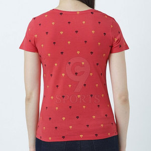 Camiseta estampada sólida 2025 para mujer con mangas cortas y Camiseta estampada de ajuste cómodo para mujer - Product Image 4