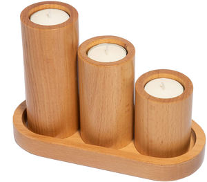 Décoration de Noël bougeoir en bois avec vaisselle en verre bougeoir décoration de mariage élégante Unique - Product Image 3