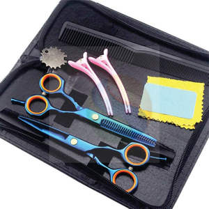 ชุดกรรไกรตัดผมมืออาชีพ น้ำหนักเบา สีดำและน้ำเงิน รุ่นพรีเมียม คมพิเศษ สำหรับร้านเสริมสวย - Product Image 3