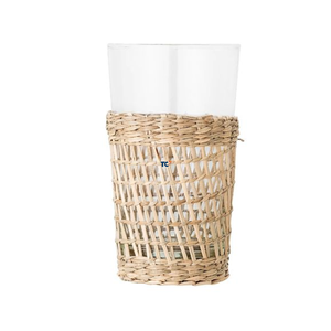 Vaso de Vidrio Envuelto en Fibra Marina de Diseño Minimalista Moderno de Vietnam, Venta al por Mayor de Thanh Cong Handicraft - Product Image 3