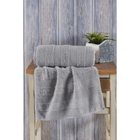 Serviette de toilette Varol Lavin 100% coton premium 50x90cm, motif carré brodé, douce et compressée, pour la maison, la cuisine et les enfants