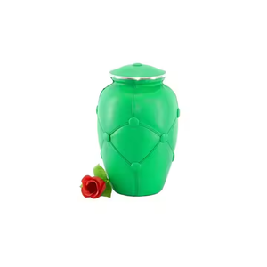 Urnas funerarias duraderas Suministros funerarios chapados en cuero Rosa neón Precio de fábrica Cremación Urna funeraria de metal cinerario humano - Product Image 2