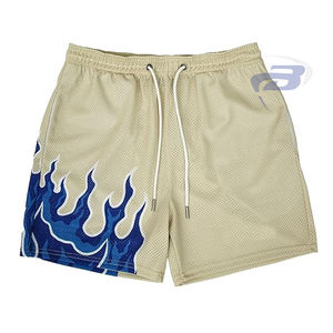 Maillot de football unisexe imprimé flamme, short en mesh respirant, séchage rapide, coupe-vent, style streetwear estival, vêtements de sport 100% polyester - Product Image 1