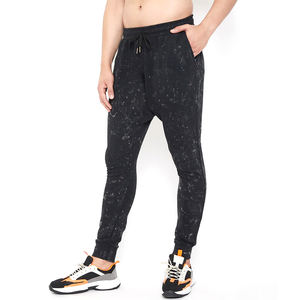 ชุดกีฬาสีพื้นสำหรับผู้ชายกางเกงวิ่งออกกำลังกายแบบลำลองล้างกรด - Product Image 3