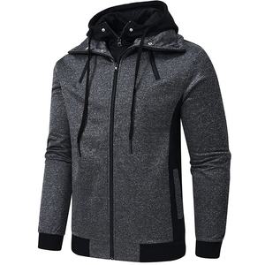 Sweat à capuche zippé pour homme avec broderie personnalisée Sweat à capuche grande taille décontracté pour homme uni OEM - Product Image 1