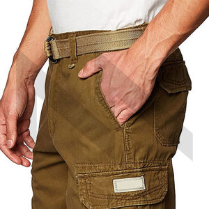 Pantalones Cargo tácticos deportivos de alta calidad para hombre, Pantalones rectos sólidos con logotipo personalizado, transpirables, multibolsillos, ligeros, lavado oscuro - Product Image 6