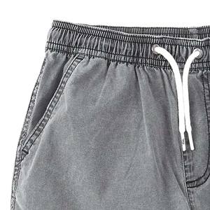 Pantalones cortos holgados de jogging de algodón 100% a la moda para hombre, cintura elástica cómoda, peso pesado, gimnasio atlético, patrón sólido de gran tamaño - Product Image 3