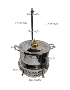 จาน chaffing เหล็กทองเหลืองสีเงินและสีทองงานฝีมือที่มีคุณภาพมาตรฐานสูงปรับแต่งขนาดได้ในราคาที่แข่งขันได้ - Product Image 4