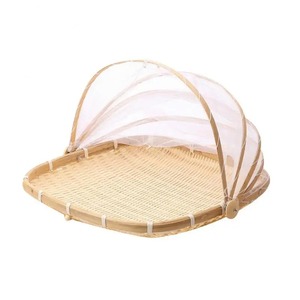 Factory Price Luxury Design Bamboo Serving <b>Tray</b> Handwoven Bamboo Basket Food Dustproof <b>Kitchen</b> <b>Tray</b> Decorative Pattern Vietnam - Product Image 1