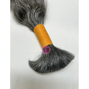 Cabello Gris Liso para Trenzas, 100% Cabello Humano Virgen sin Trama, de un Solo Donante, Natural Sal y Pimienta, Cabello Suelto para Trenzas - Product Image 6