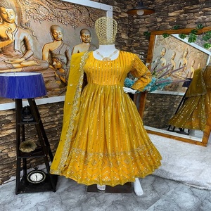 Dernier Designer Lourd Faux Georgette Broderie Séquence Travail Anarkali Robe Par FabZone - Product Image 3