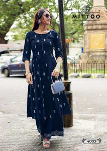 Colección Premium de Kurtis con estampado de rayón con pantalones, ropa India pakistaní para ropa de fiesta informal, tarifa al por mayor disponible - Product Image 2