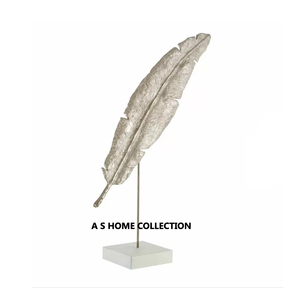 Escultura chapada en plata con forma de hoja de Metal de aluminio grabada personalizada decoración atractiva de lujo centro de mesa tendencia - Product Image 4